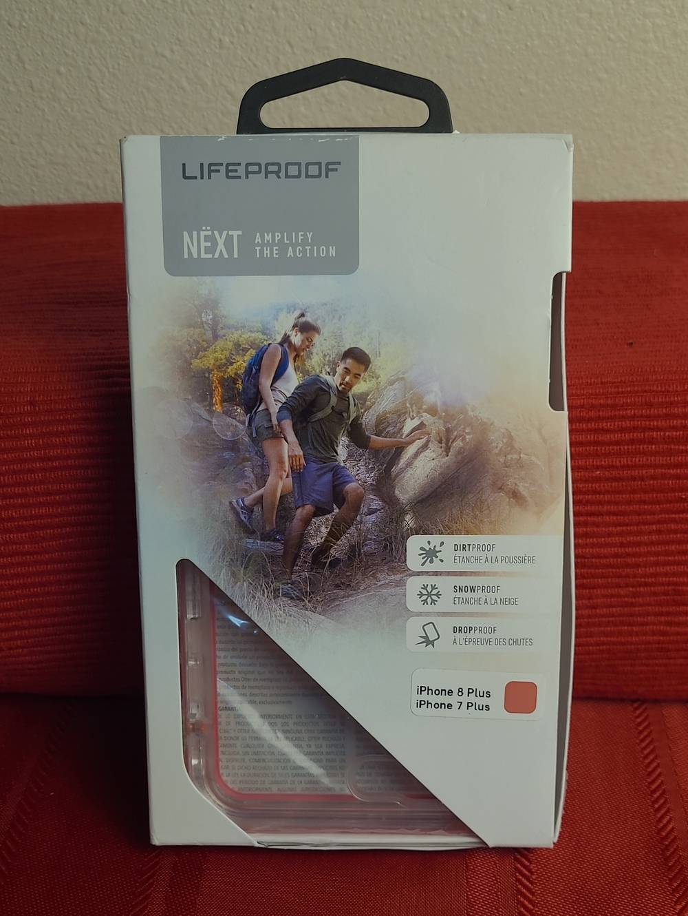 New LifeProof NËXT iPhone 8 Plus/7 Plus Protective Case in Coral/Transparent.